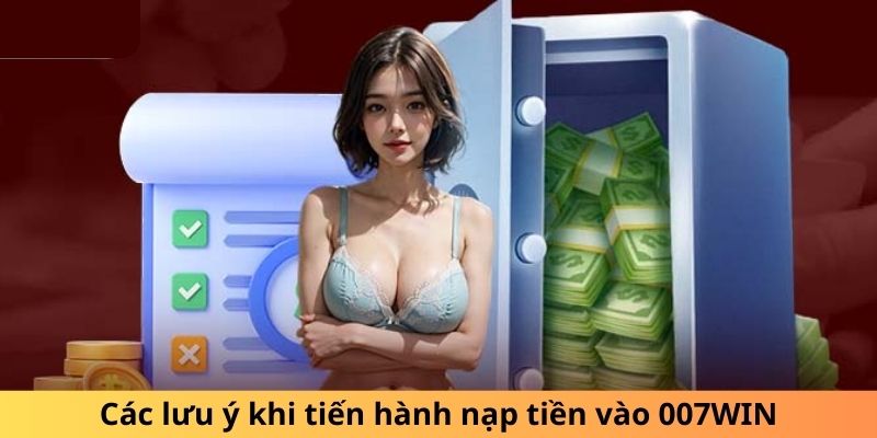 Các lưu ý khi tiến hành nạp tiền vào 007WIN